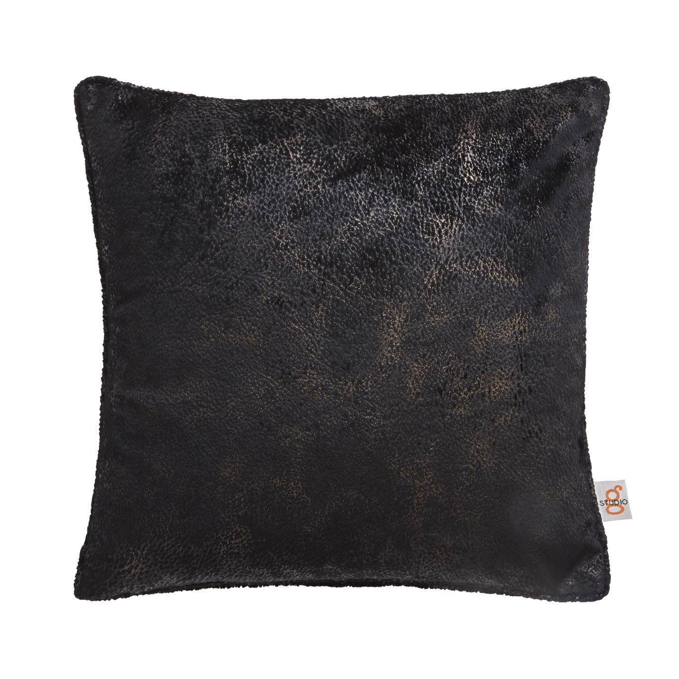 Navarra Metallic Cushion By Clarke And Clarke In Ebony Black